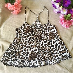 Leopard Print Spaghetti Strap Tank Top